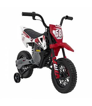 Moto batería 12v niños, Cross, ruedas goma, asiento cuero, 2-6 años, gas en el puño -  INDA362-RA-JT5006.CR